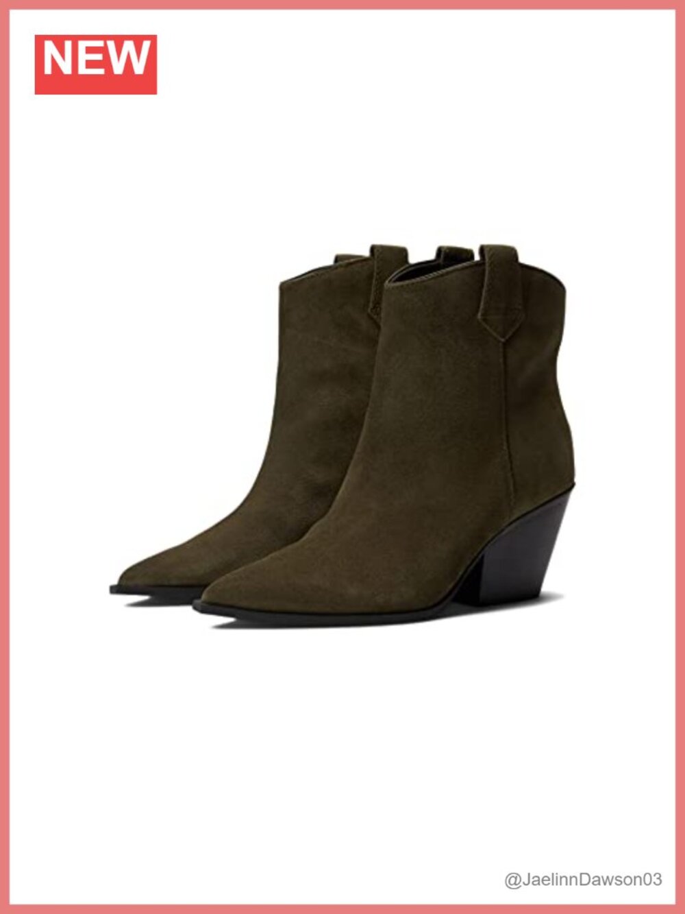 Faux Leather Suede Block Heel Pull-On Bootie Ankle Boots